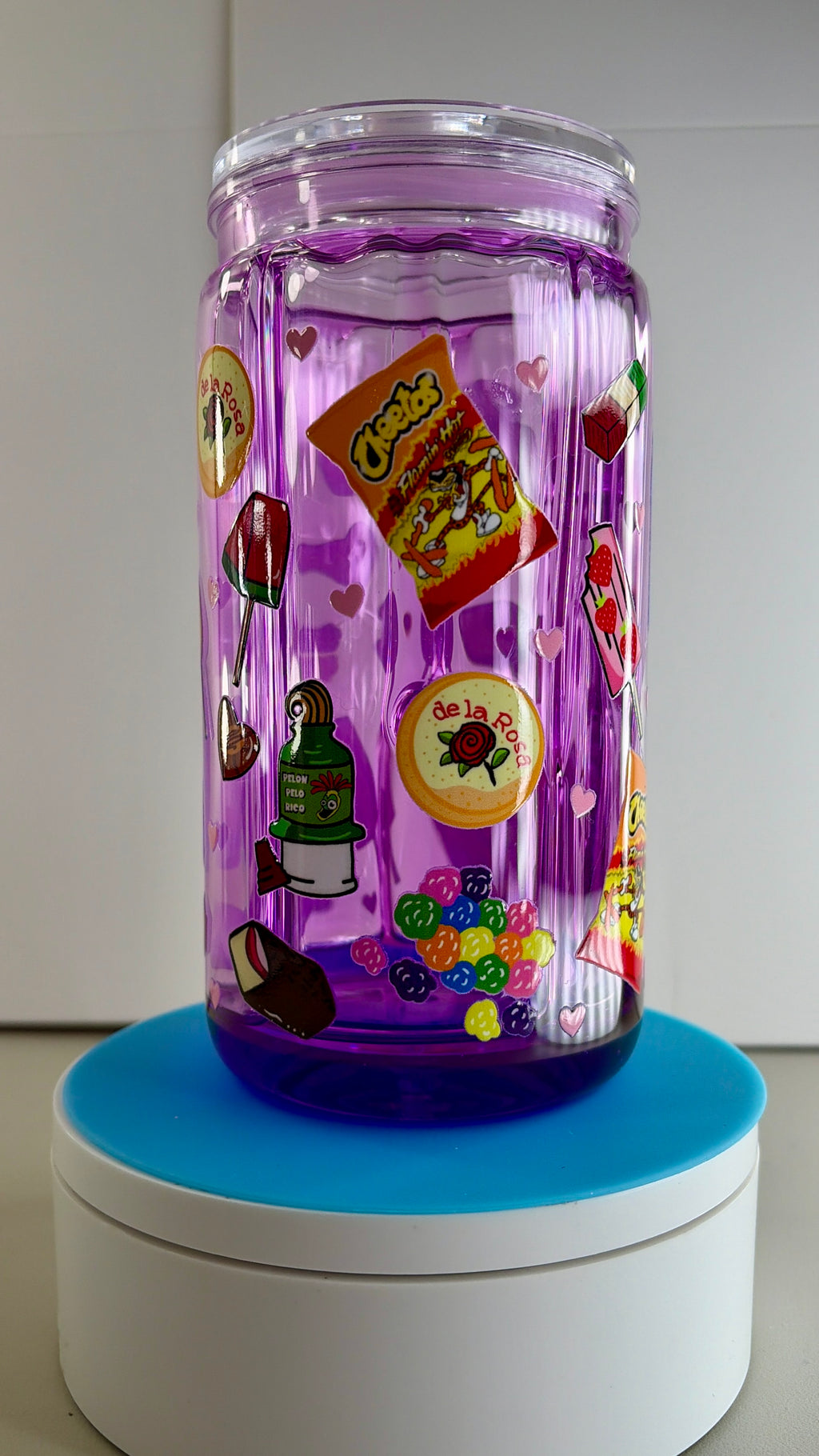 Hispanic Candy Snacks Honey Drip Snowglobe Tumbler Cup (16oz)
