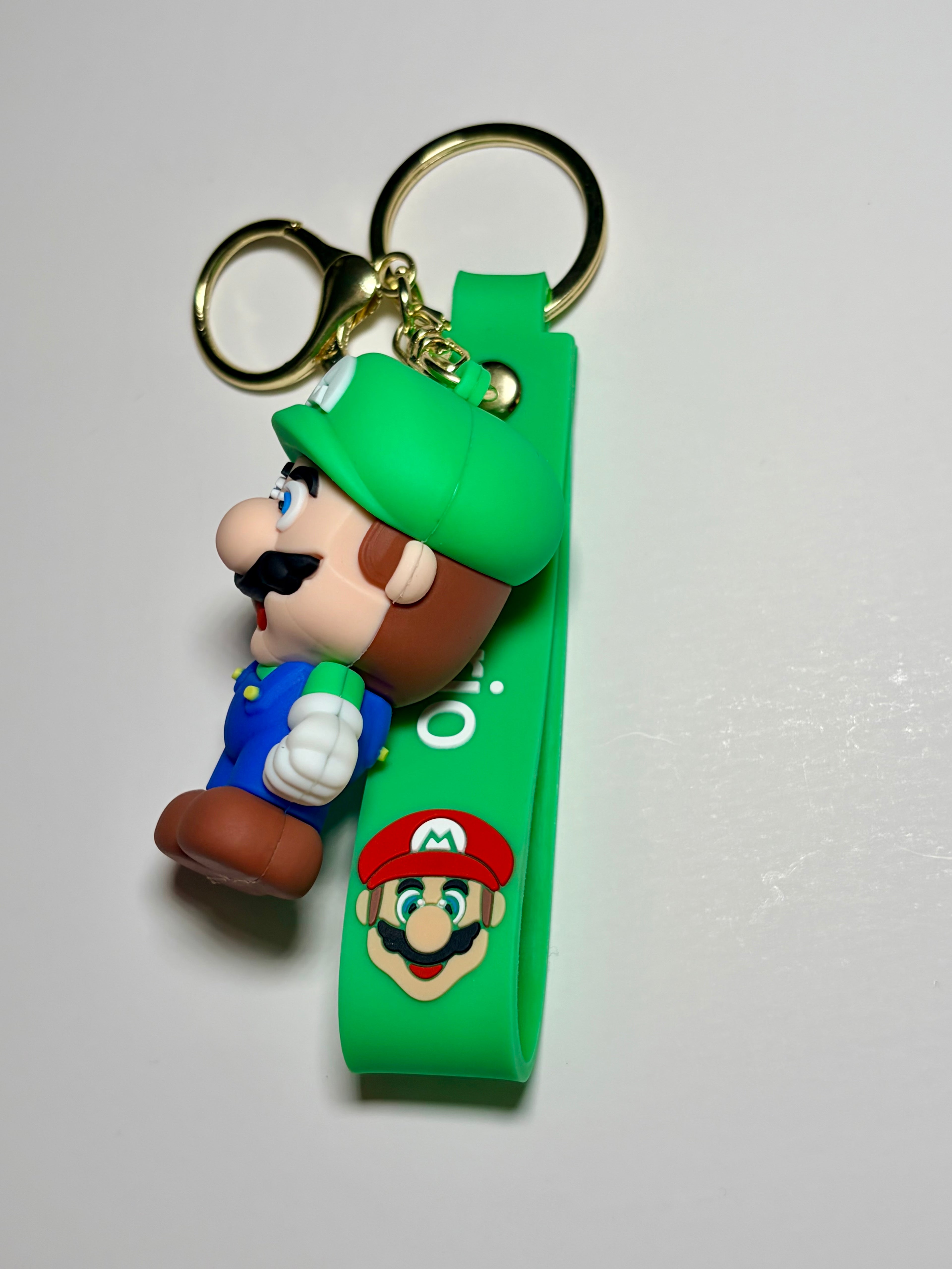 Luigi Silicone Keychain with Green Wristband