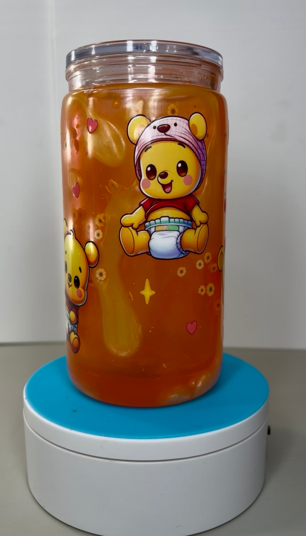 Baby Winnie the Pooh Lava Snowglobe Tumbler Acrylic Cup (16oz)