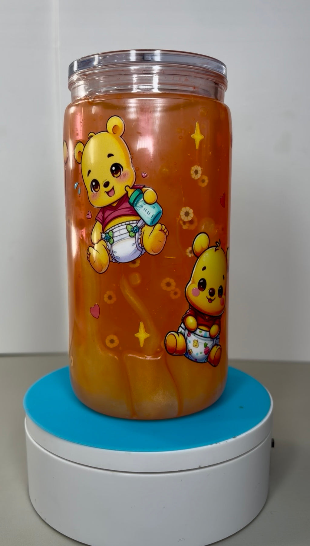 Baby Winnie the Pooh Lava Snowglobe Tumbler Acrylic Cup (16oz)