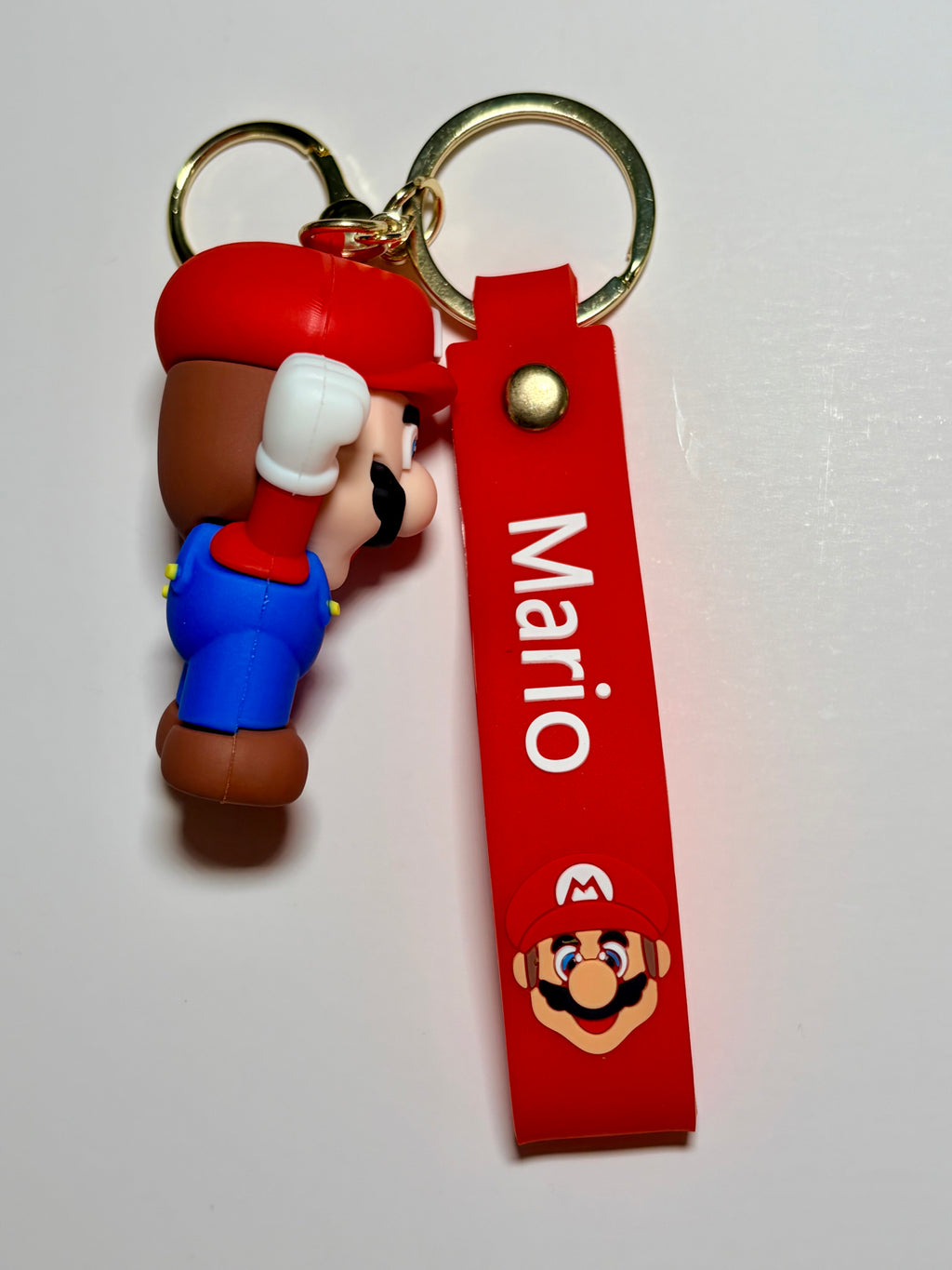 Super Mario Silicone Keychain with Red Wristband