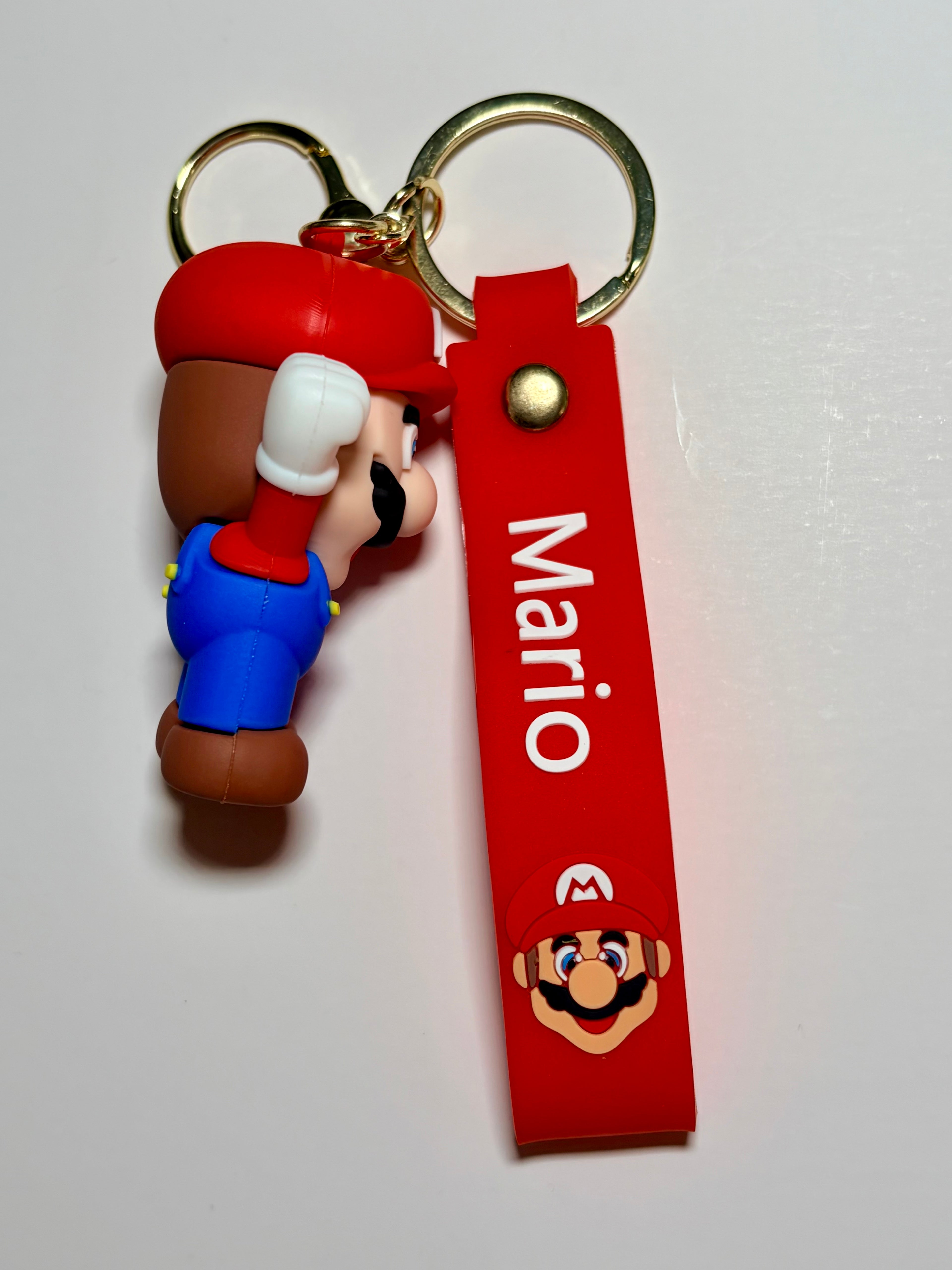 Super Mario Silicone Keychain with Red Wristband