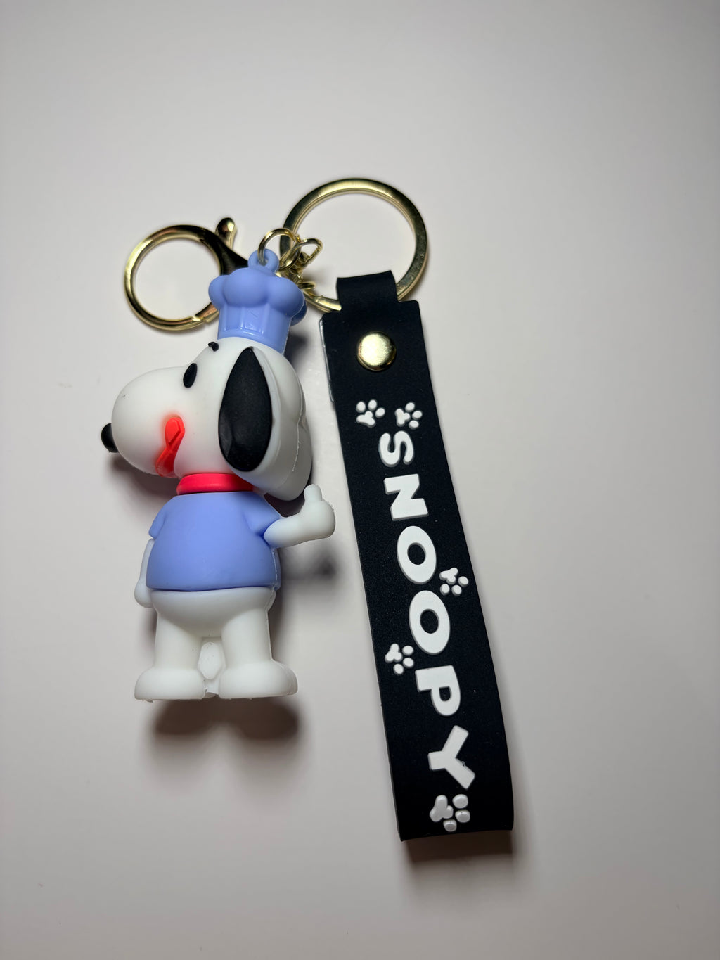 Chef Snoopy Keychain with Black Writs Strap