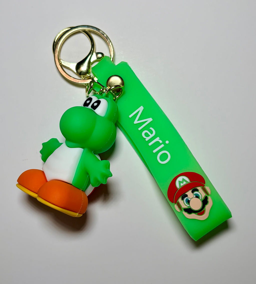 Yoshi Silicone Keychain with Green Wristband