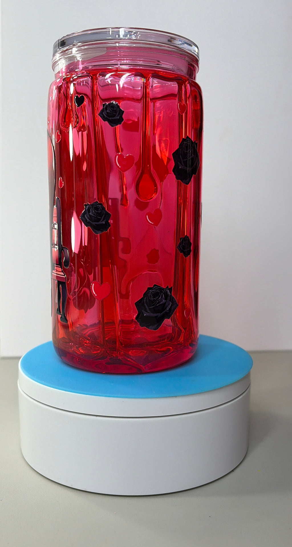 Jack and Sally Nightmare Before Christmas Honey Drip Snowglobe Acrylic Tumbler Cup (16oz)
