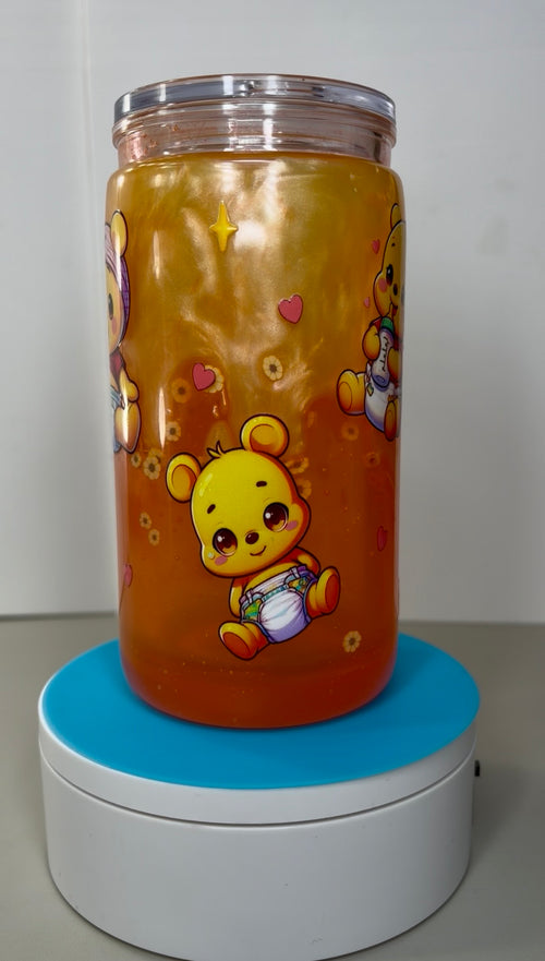 Baby Winnie the Pooh Lava Snowglobe Tumbler Acrylic Cup (16oz)