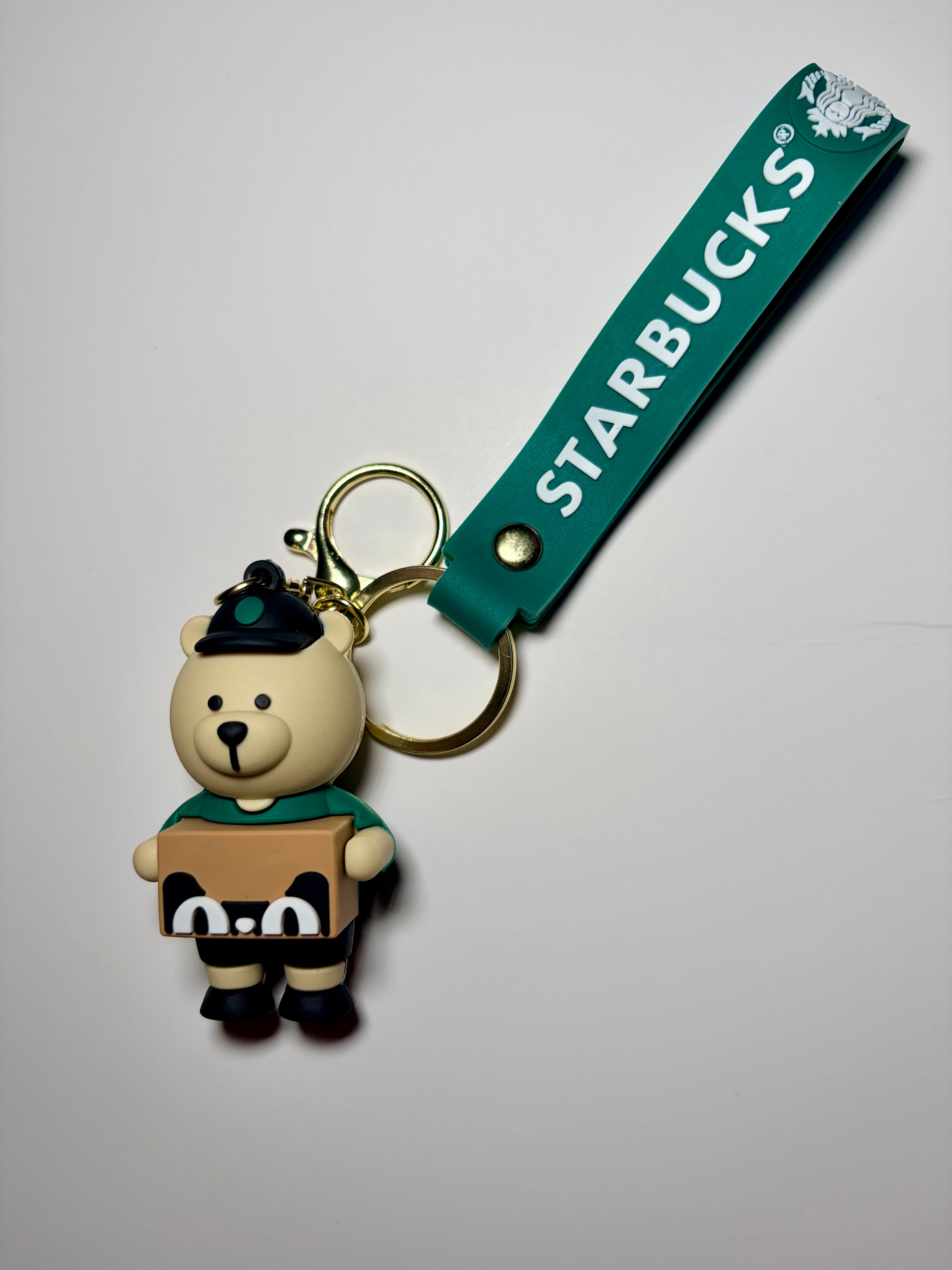 Cute Starbucks Bearista with Cat Box Keychain