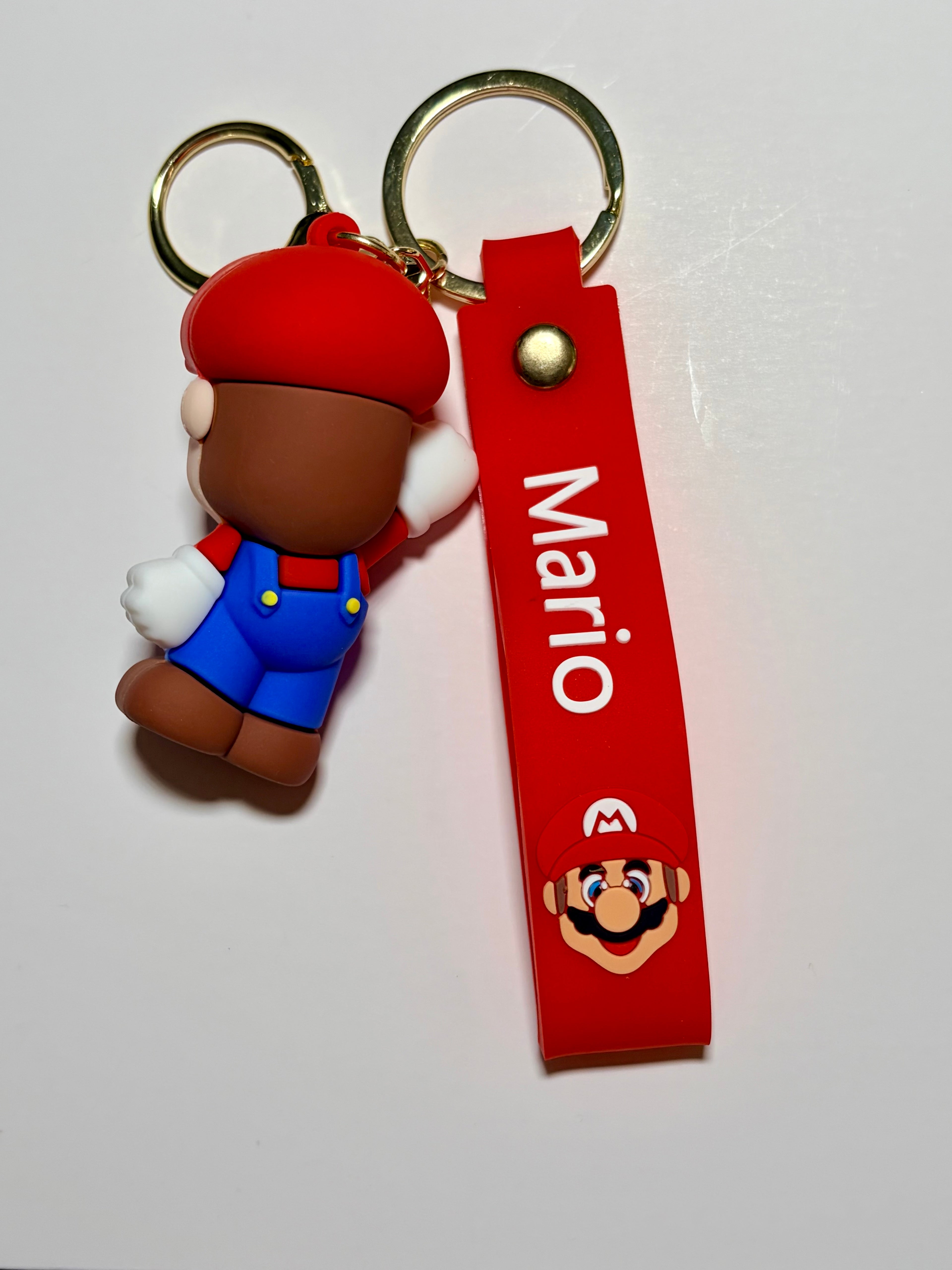 Super Mario Silicone Keychain with Red Wristband