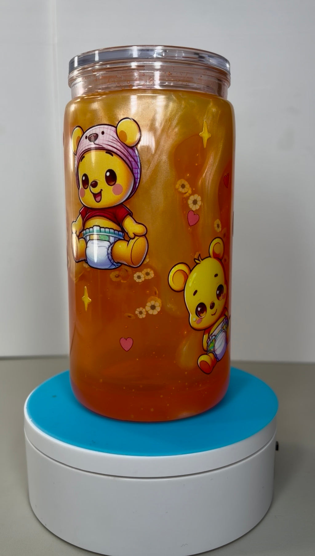 Baby Winnie the Pooh Lava Snowglobe Tumbler Acrylic Cup (16oz)