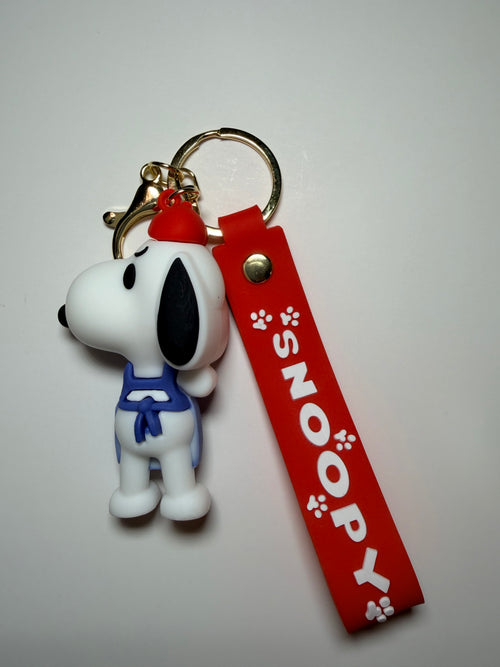 Angry Snoopy Keychain with Red Wrist Strap