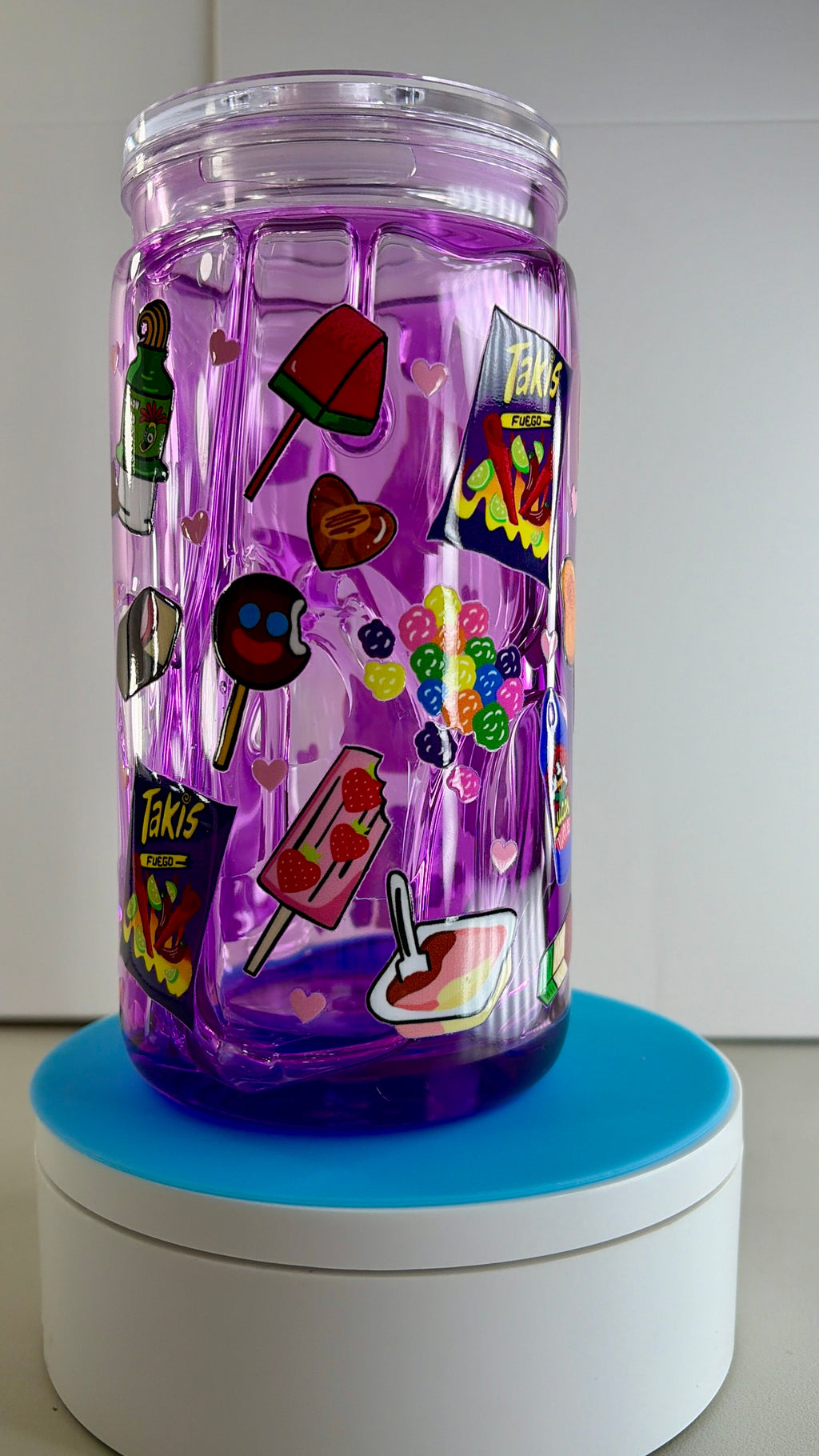 Hispanic Candy Snacks Honey Drip Snowglobe Tumbler Cup (16oz)
