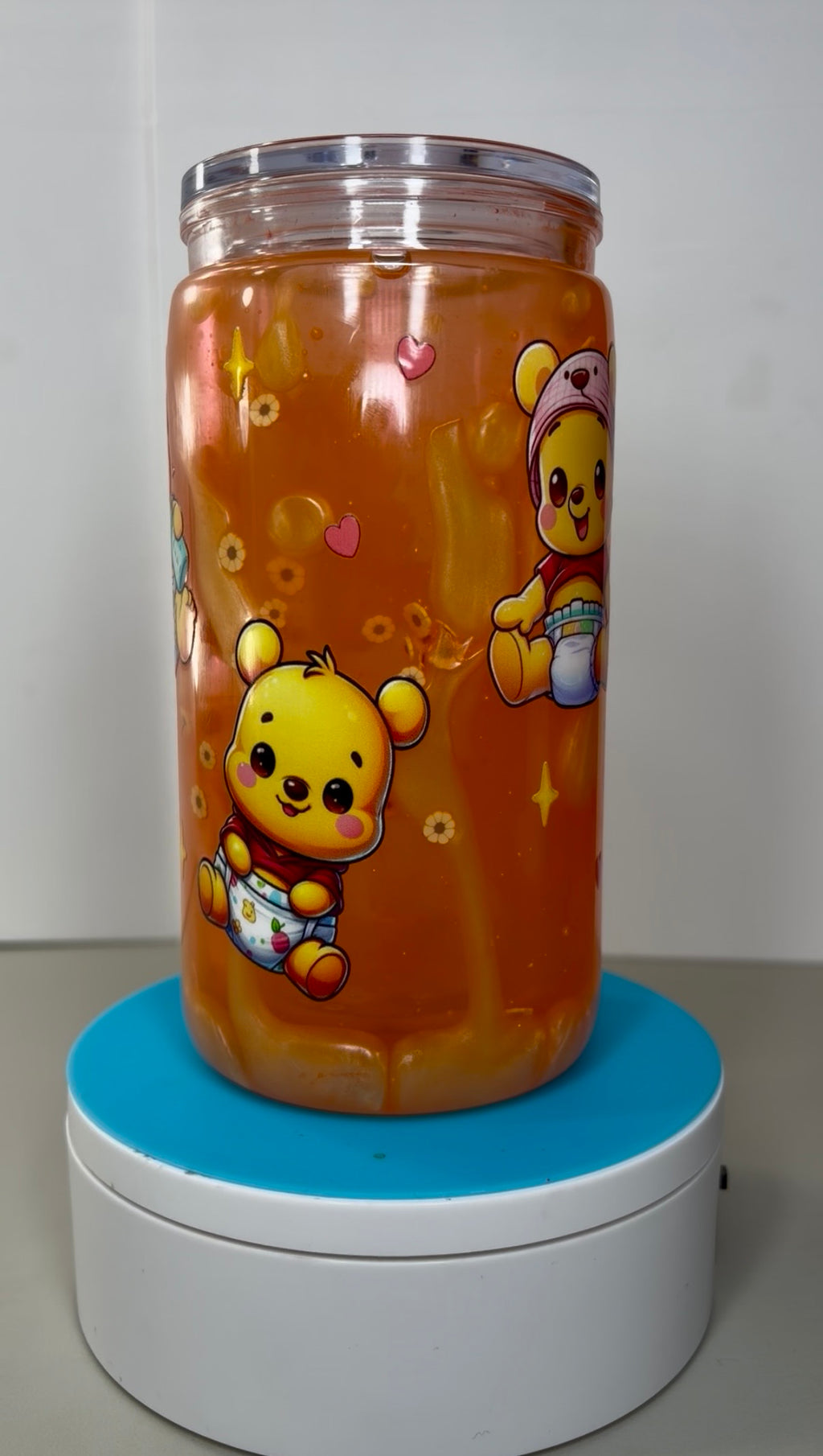 Baby Winnie the Pooh Lava Snowglobe Tumbler Acrylic Cup (16oz)