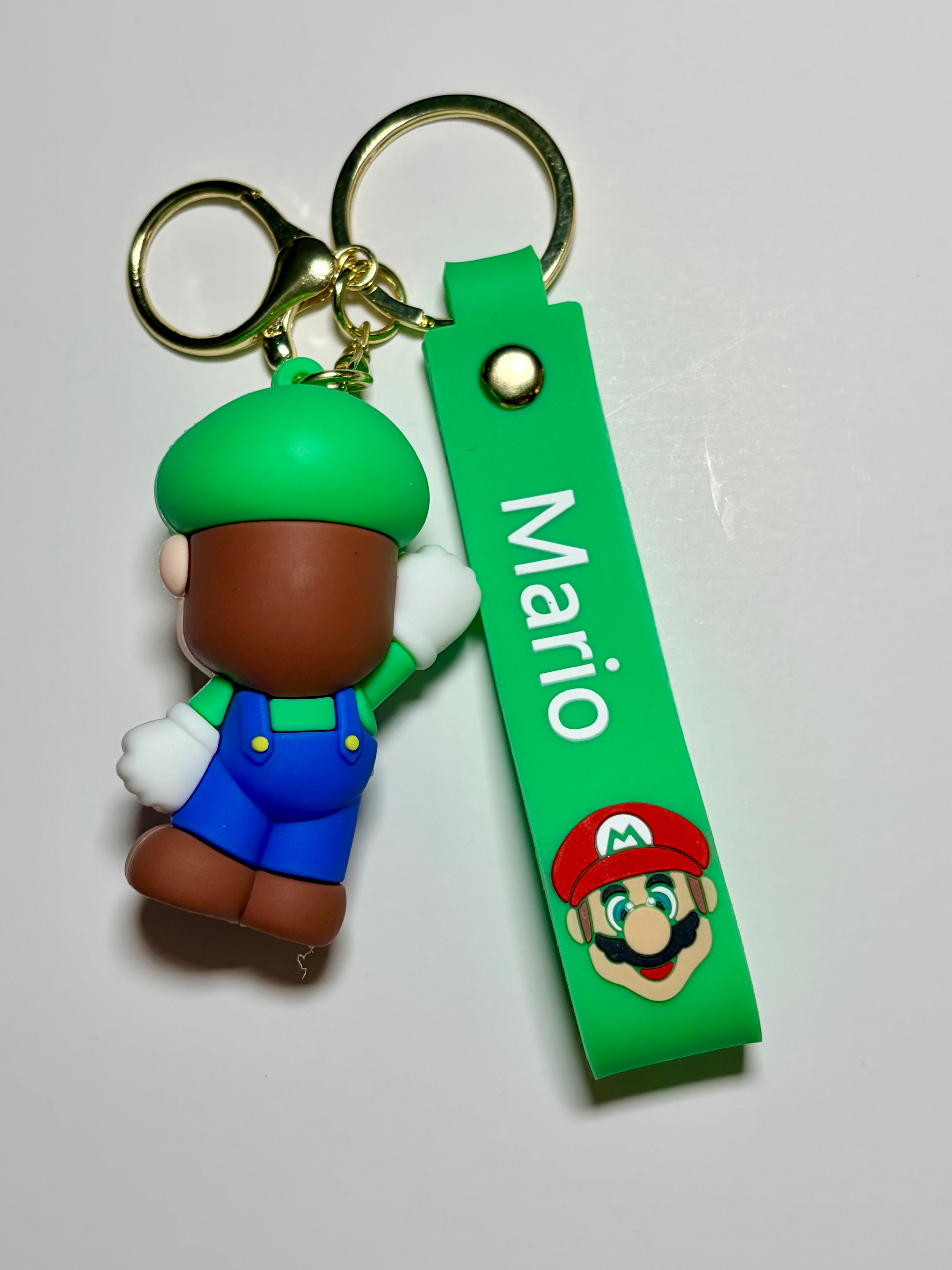 Luigi Silicone Keychain with Green Wristband