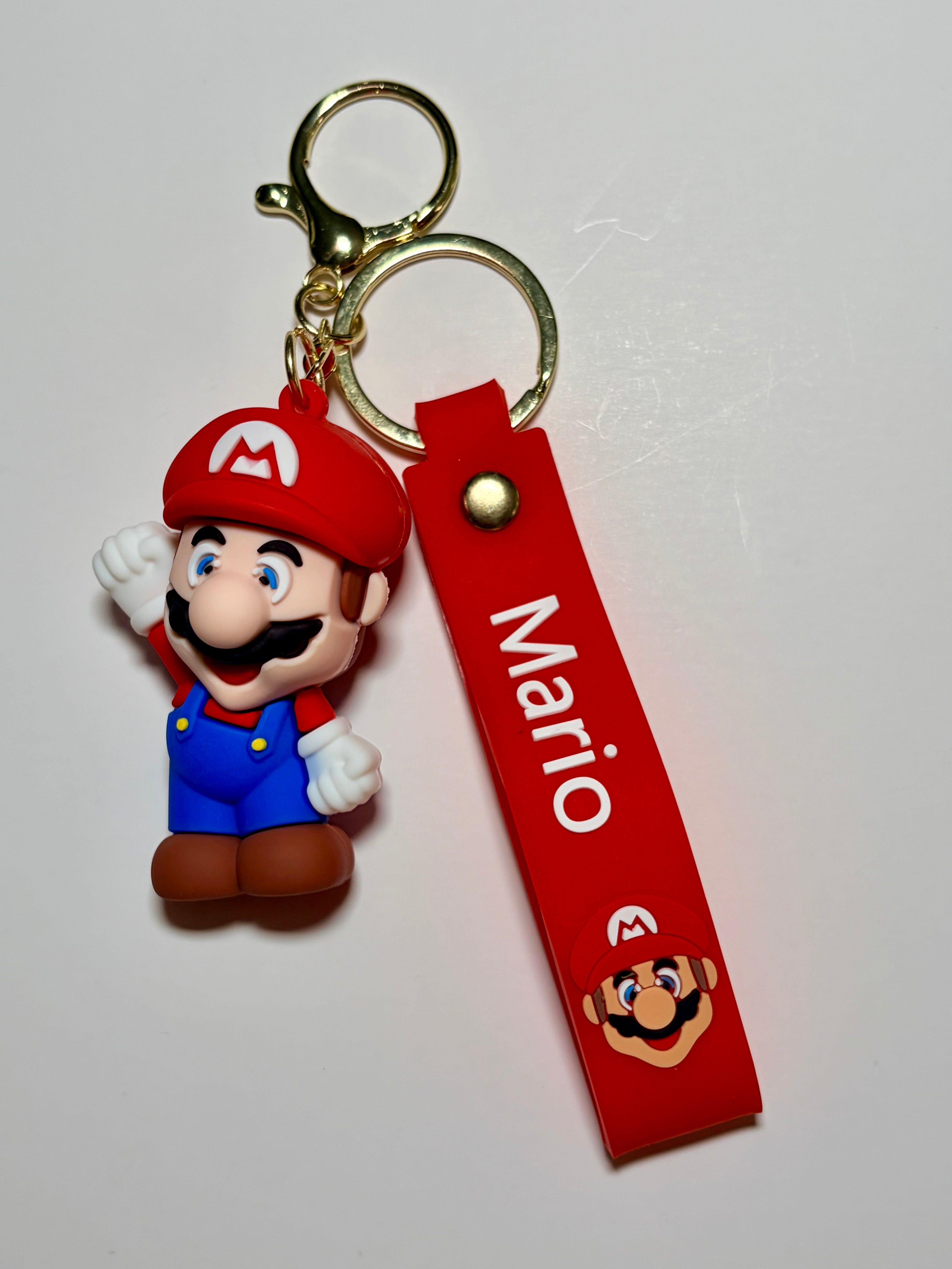 Super Mario Silicone Keychain with Red Wristband