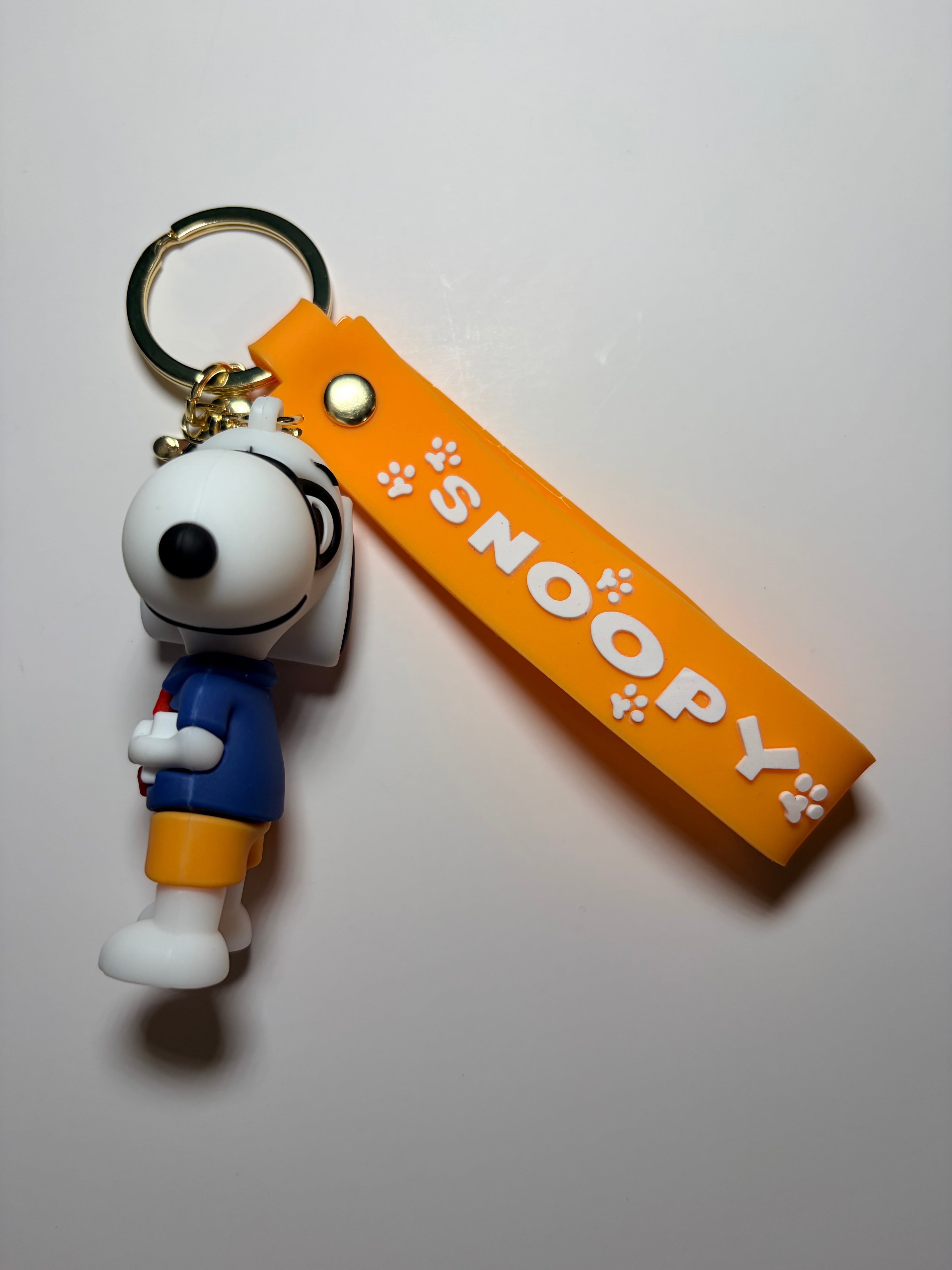Teacher Snoopy Keychain with Orange Wrist Strap