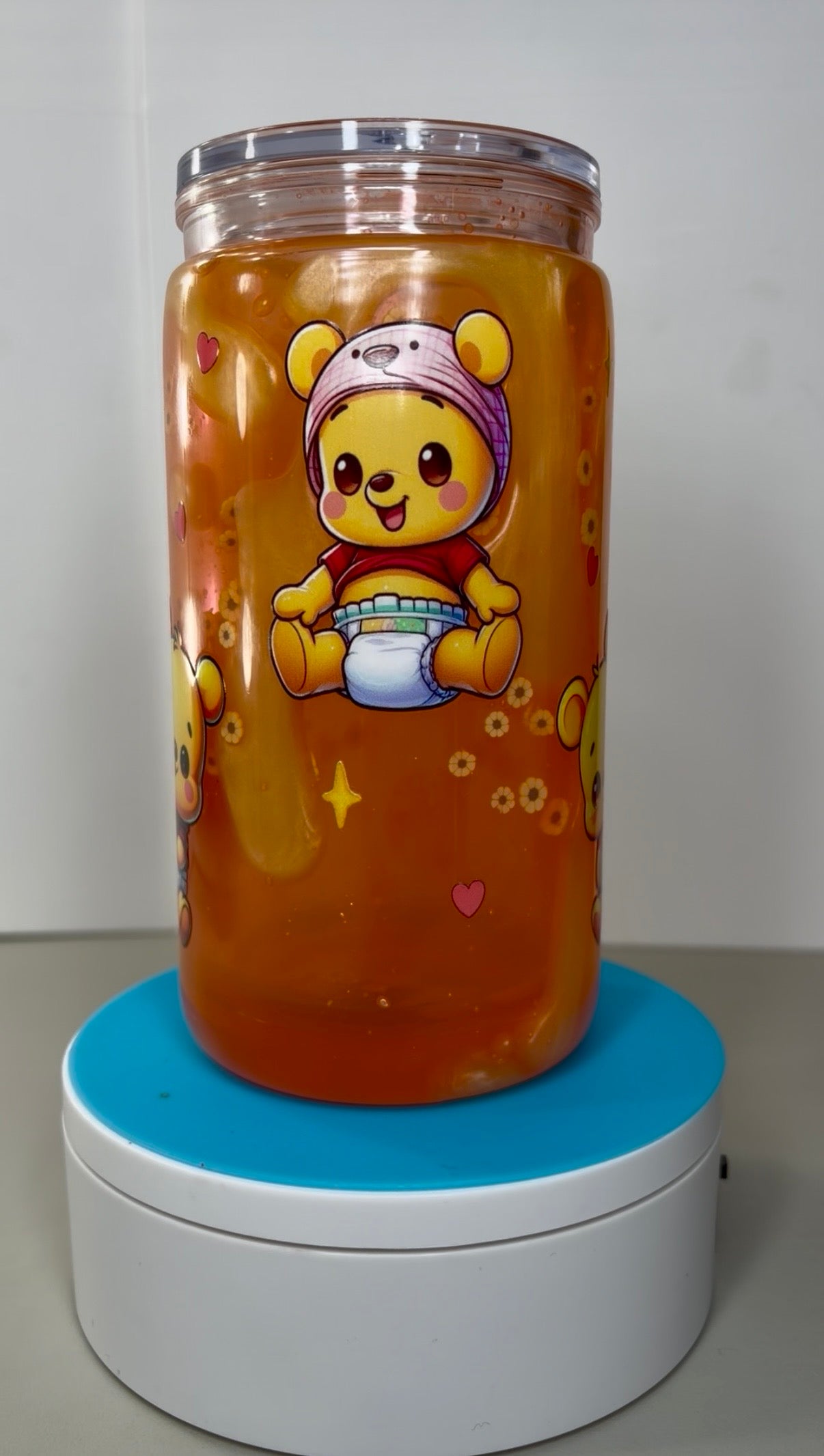 Baby Winnie the Pooh Lava Snowglobe Tumbler Acrylic Cup (16oz)