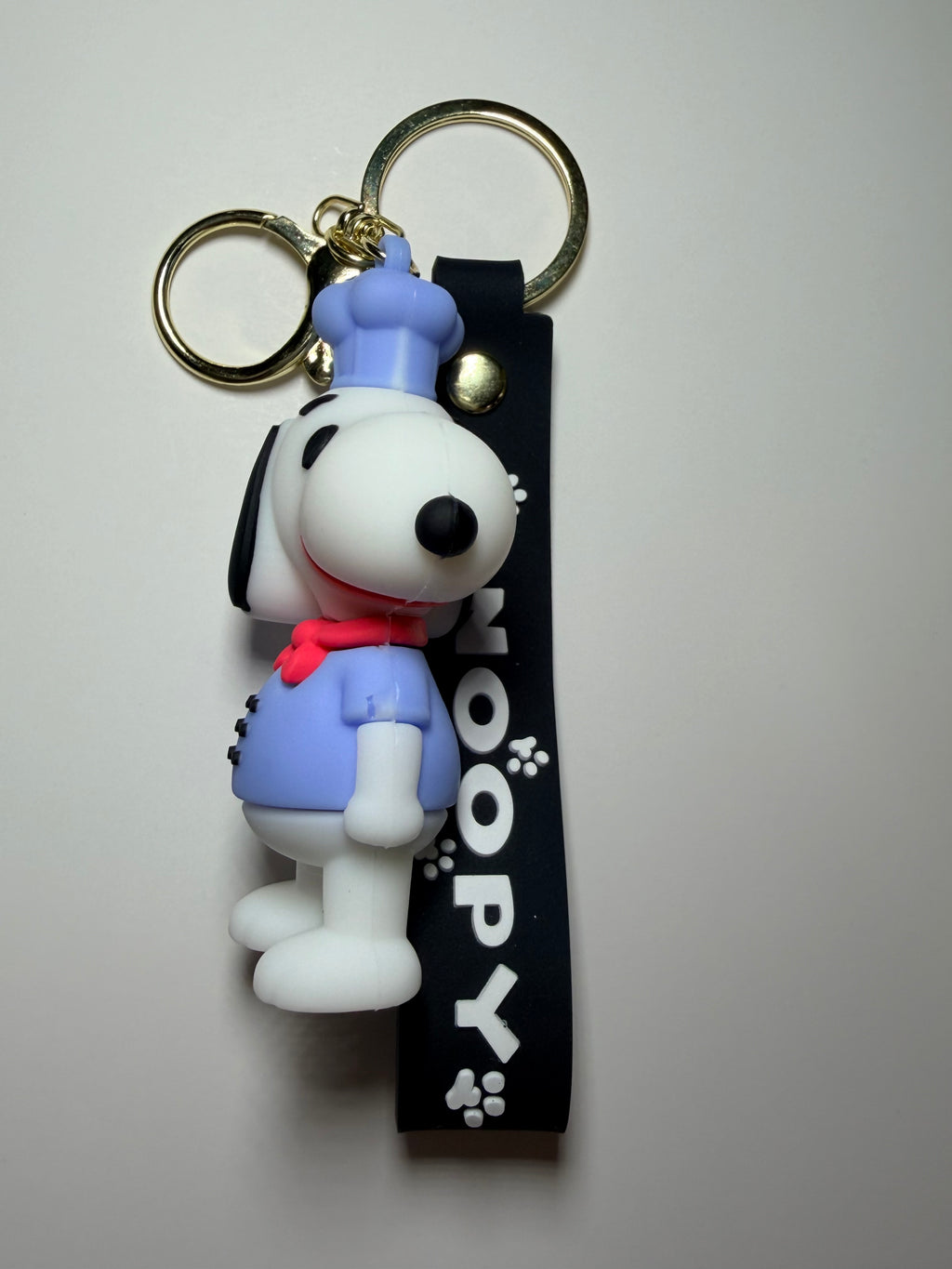 Chef Snoopy Keychain with Black Writs Strap