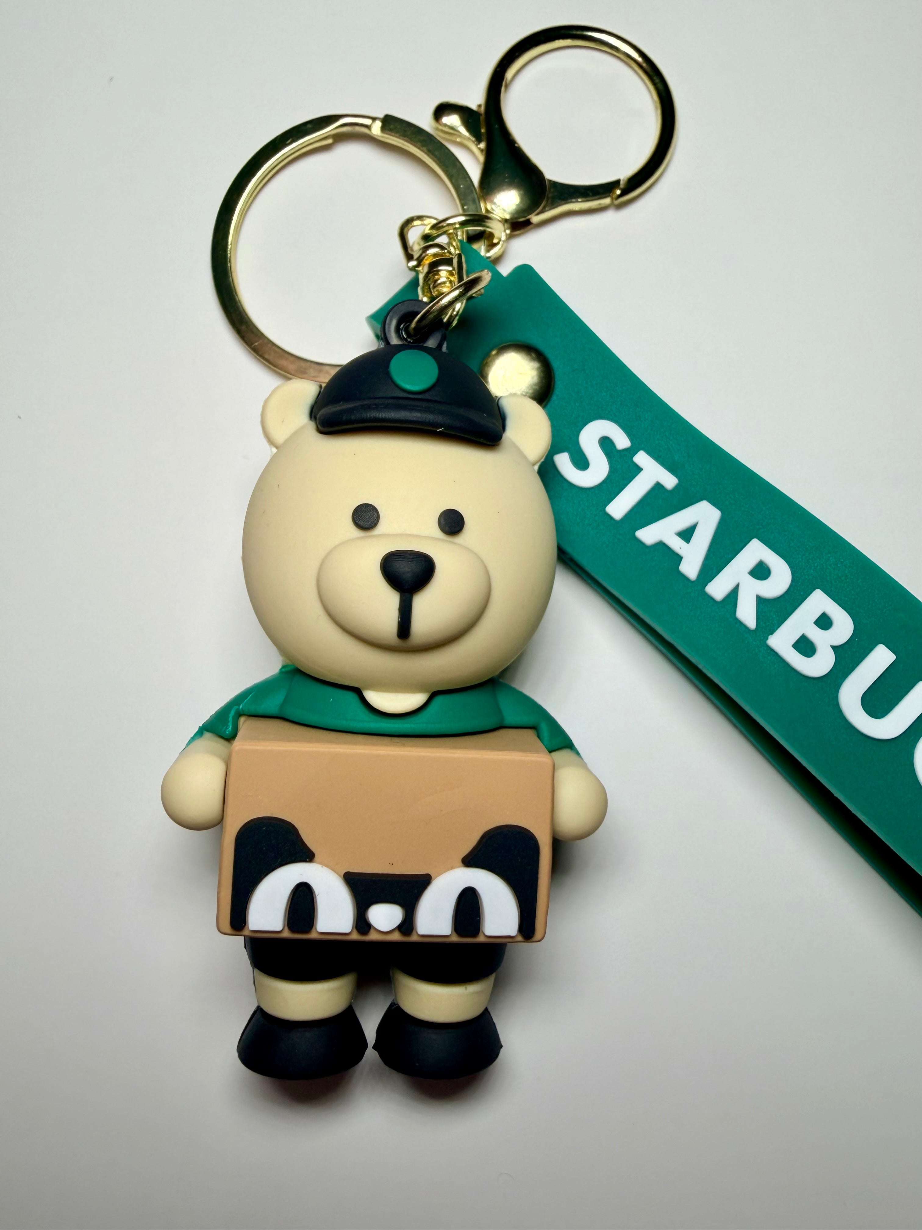 Cute Starbucks Bearista with Cat Box Keychain