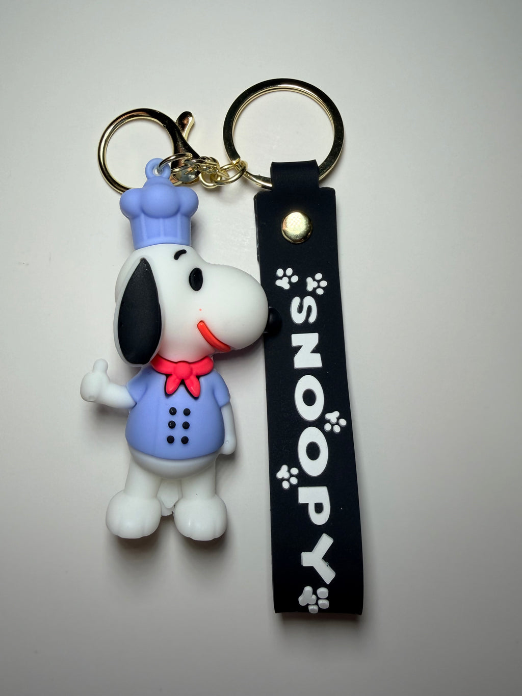 Chef Snoopy Keychain with Black Writs Strap