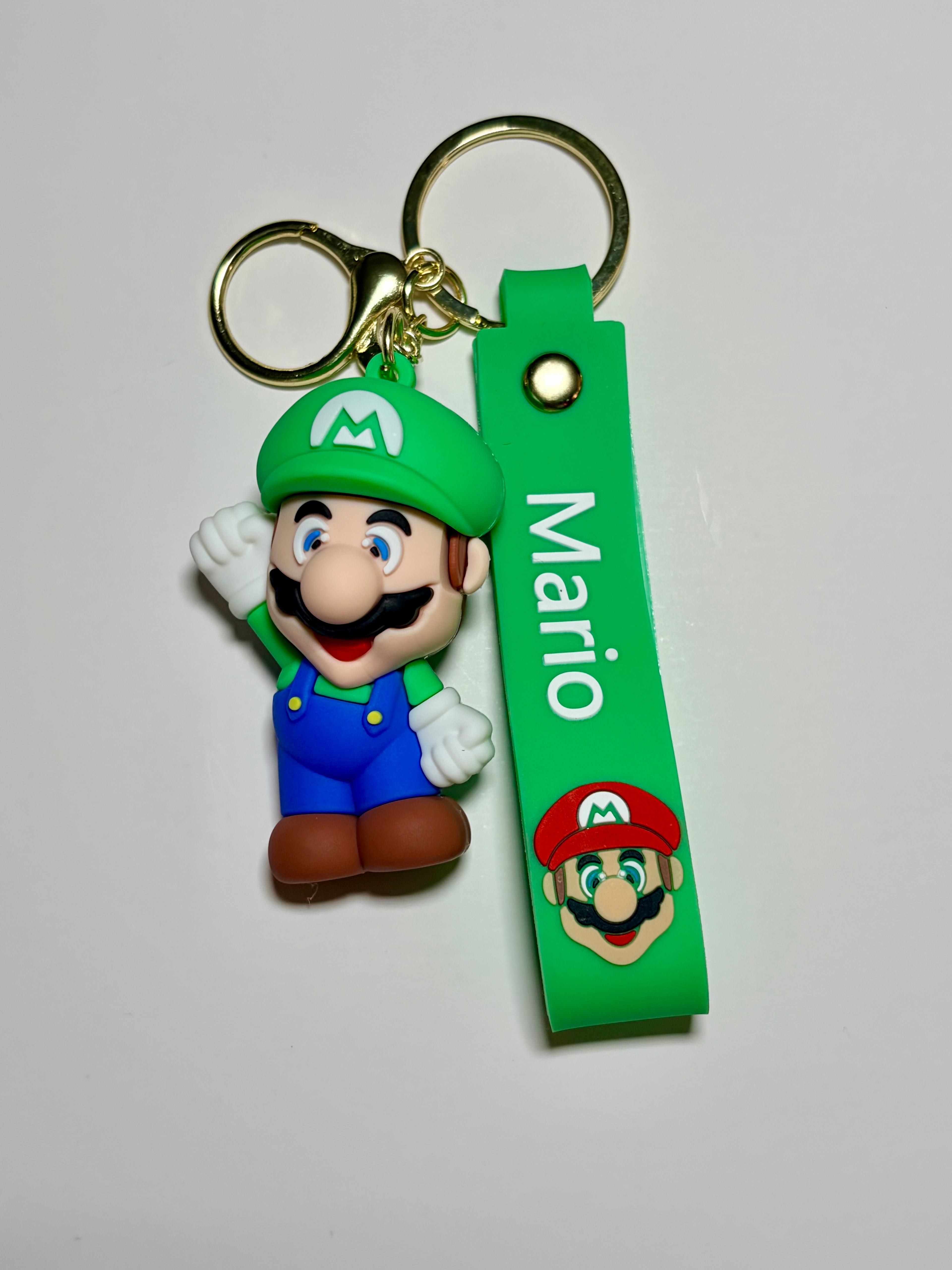 Luigi Silicone Keychain with Green Wristband