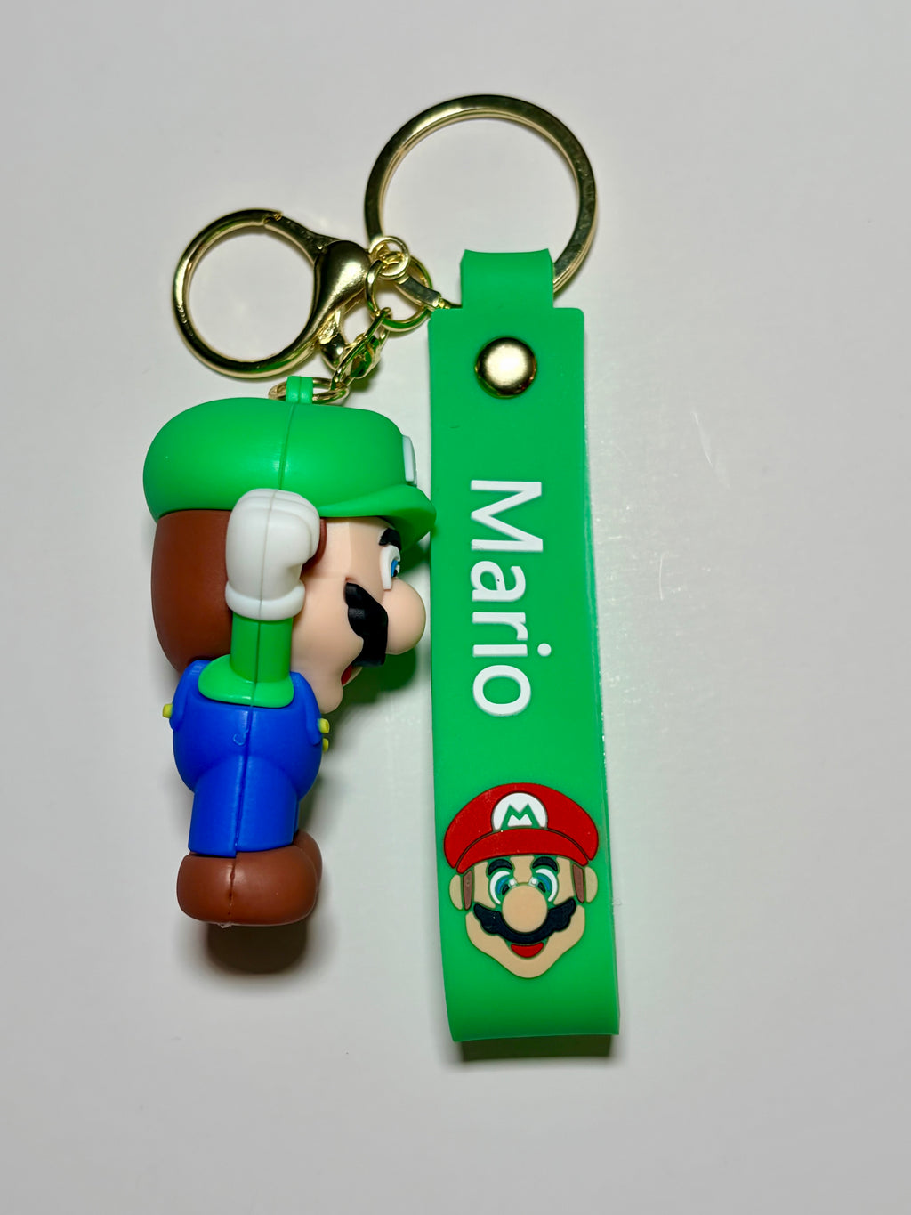 Luigi Silicone Keychain with Green Wristband