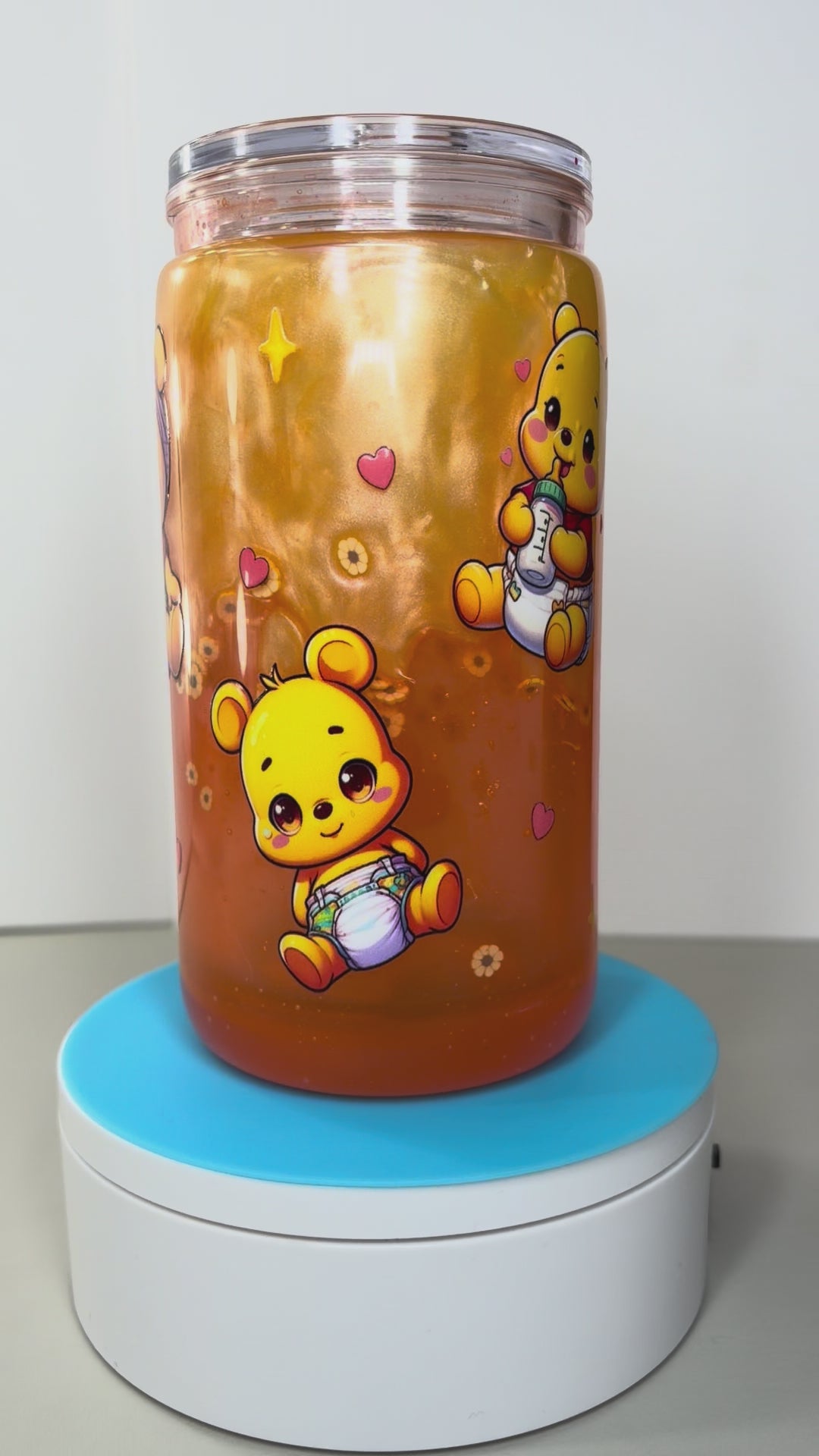 Baby Winnie the Pooh Lava Snowglobe Tumbler Acrylic Cup (16oz)