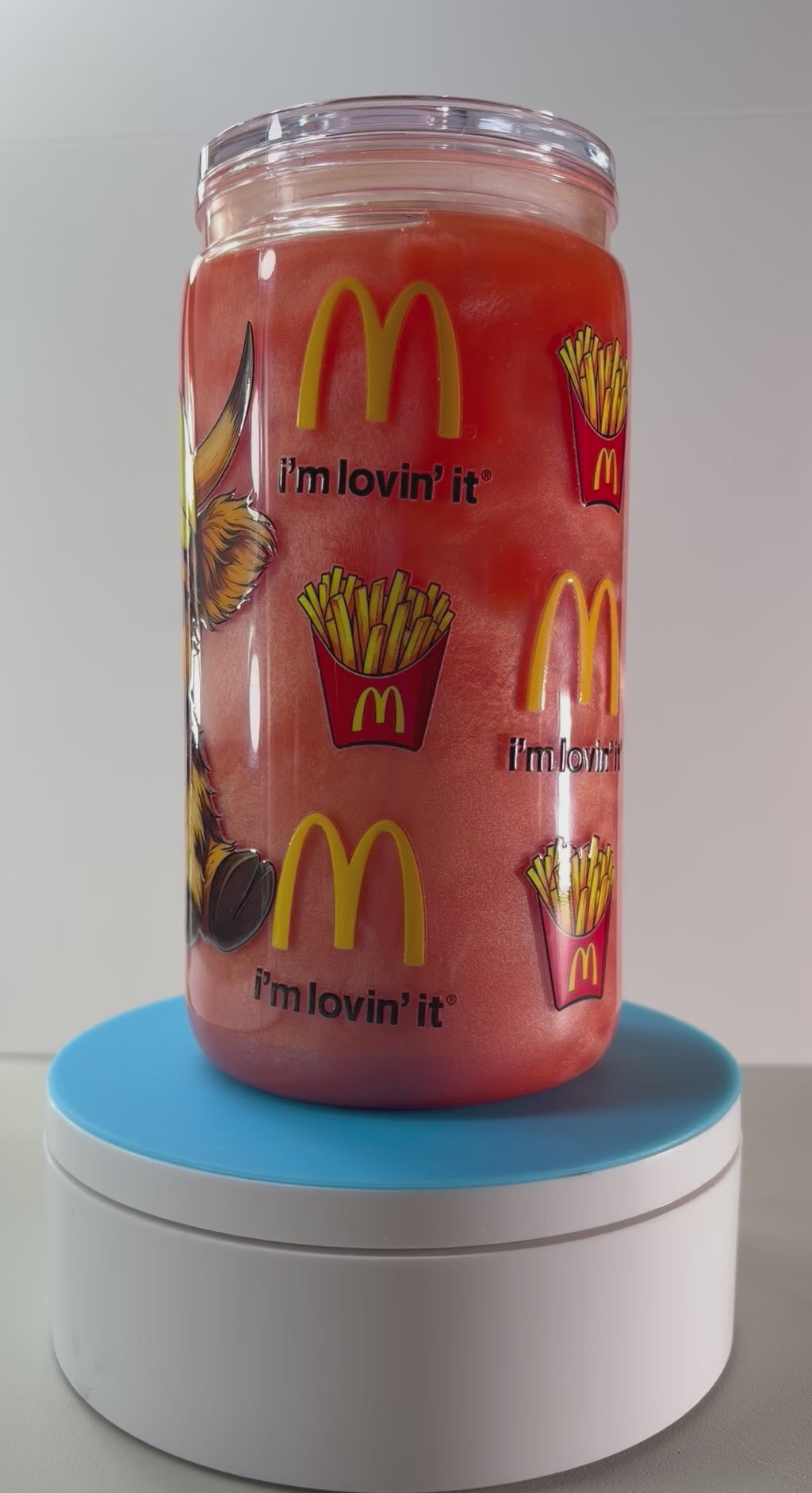 McDonald’s Cow Cateye Snowglobe Tumbler Cup (16oz)